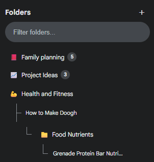 Gemini Folders and Protected Files example view